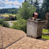 new brown roof chimney detail